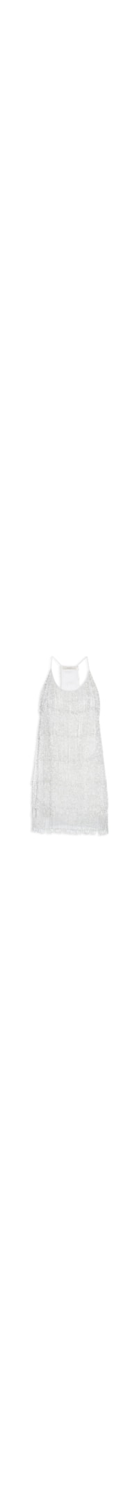 Vestido Curto Franjas Paetê - Branco