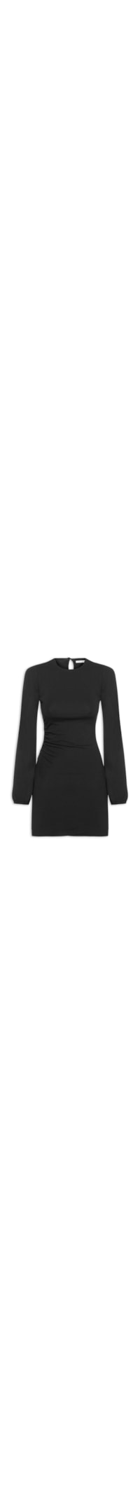 Vestido Curto Franzido Lateral - Preto
