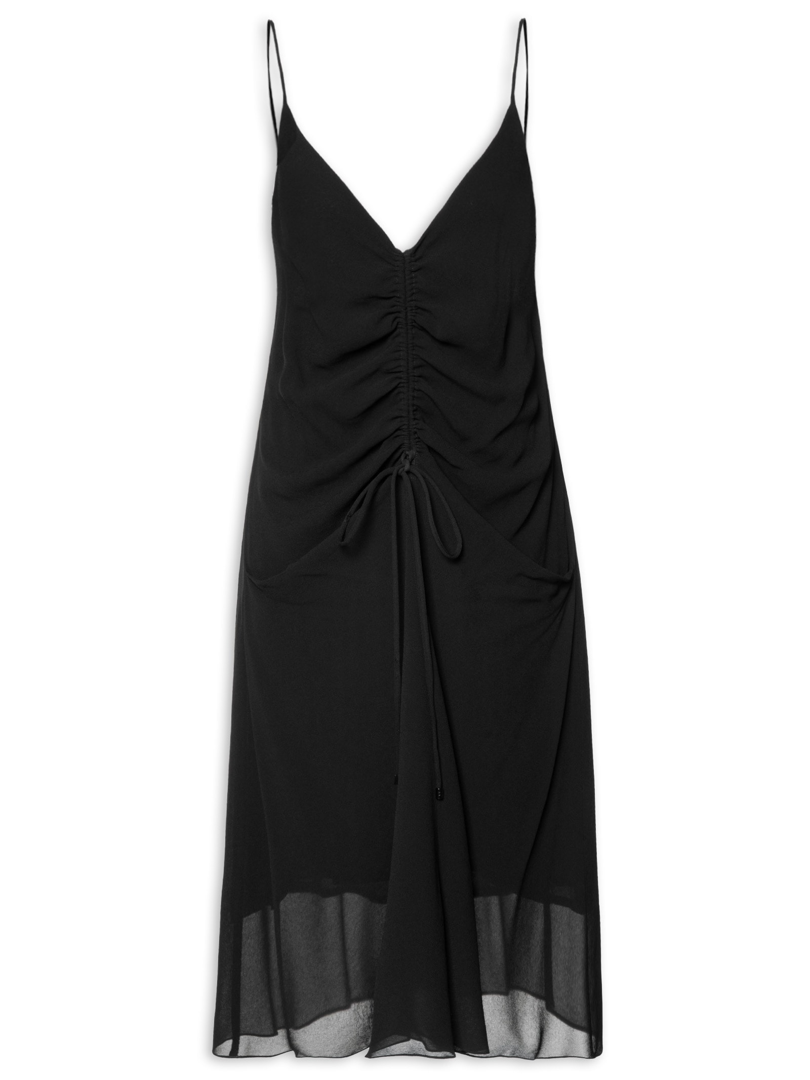 Dress To - Vestido Jersey Franzido Lateral - Preto