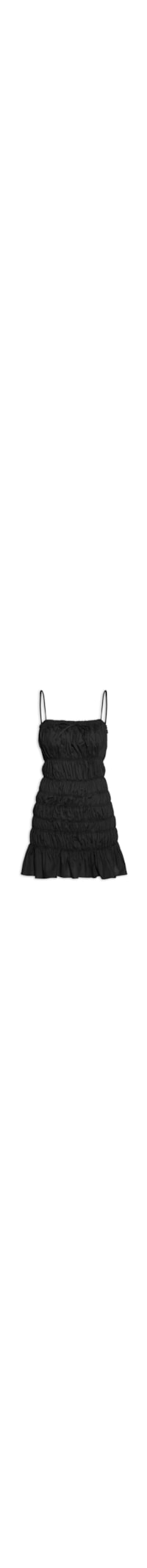Vestido Curto Franzido - Preto