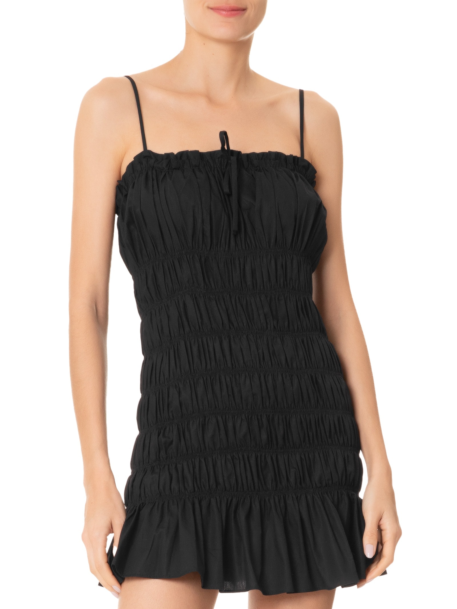 Vestido Curto Franzido Preto Dress To