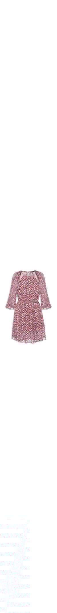 Vestido Curto Franzidos Fig Goma - Rosa