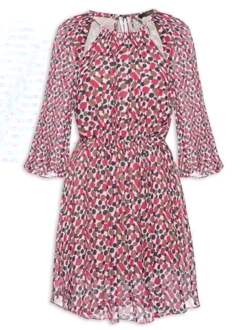 Vestido Curto Franzidos Fig Goma – Rosa