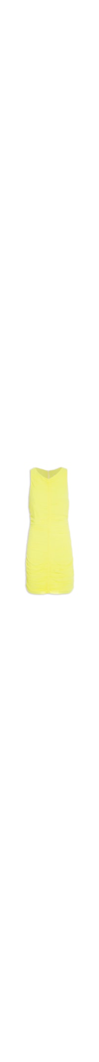 Vestido Curto Franzidos Lime - Amarelo