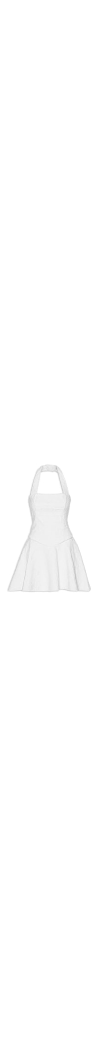 Vestido Curto Frente Única Em Jacquard - Branco