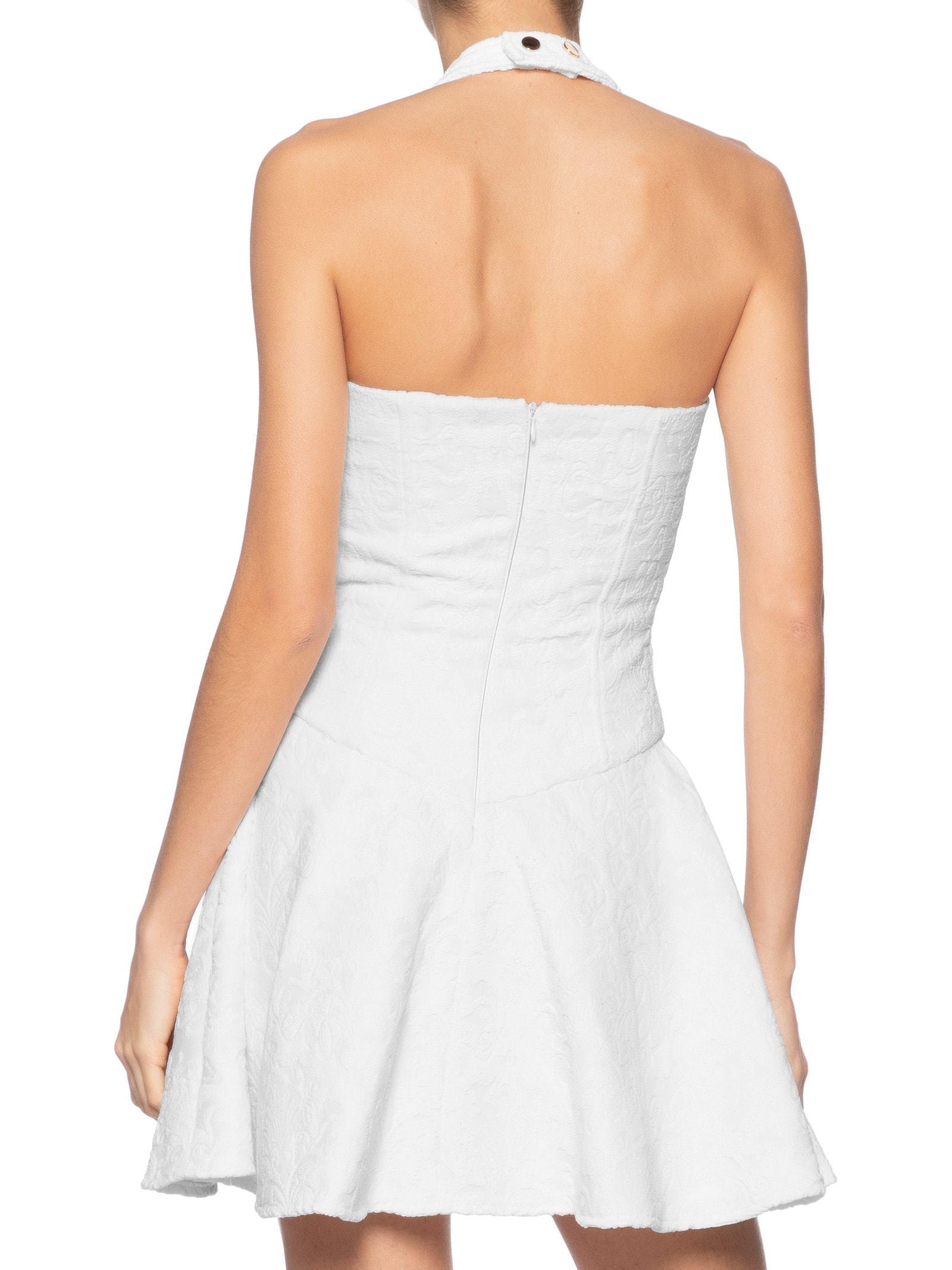 Vestido Curto Frente Única Em Jacquard Branco '2Essential