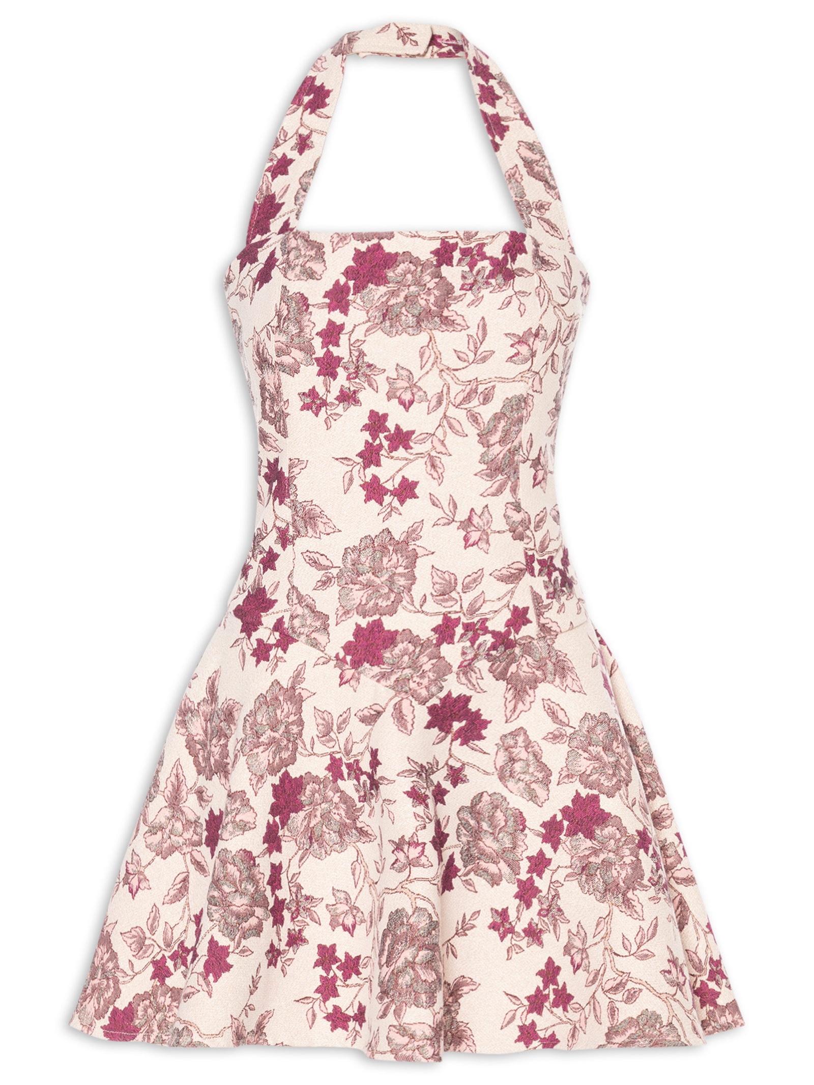 Vestido Curto Frente Única Em Jacquard Rosa '2Essential