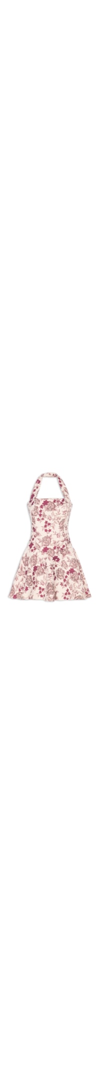 Vestido Curto Frente Única Em Jacquard - Rosa