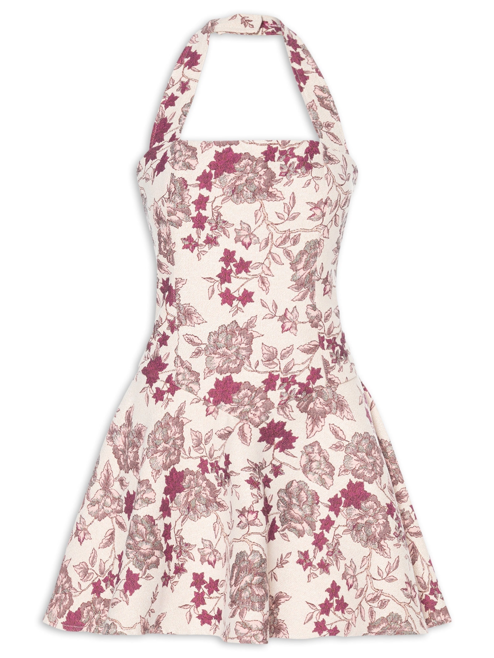 Vestido Curto Frente Única Em Jacquard Rosa '2Essential