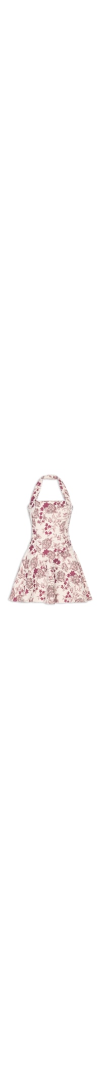 Vestido Curto Frente Única Em Jacquard - Rosa