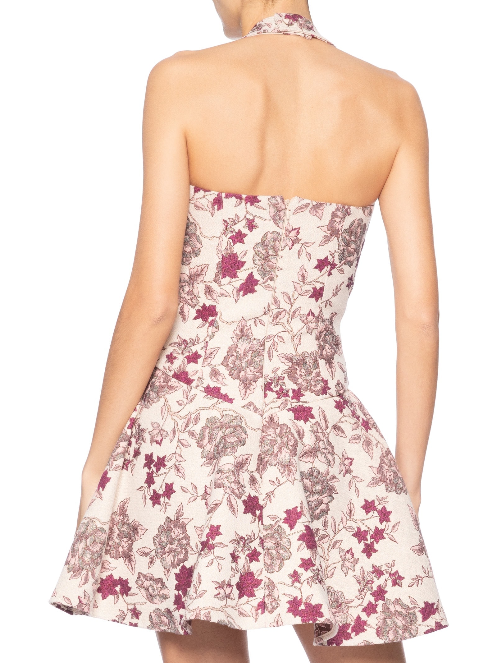 Vestido Curto Frente Única Em Jacquard Rosa '2Essential