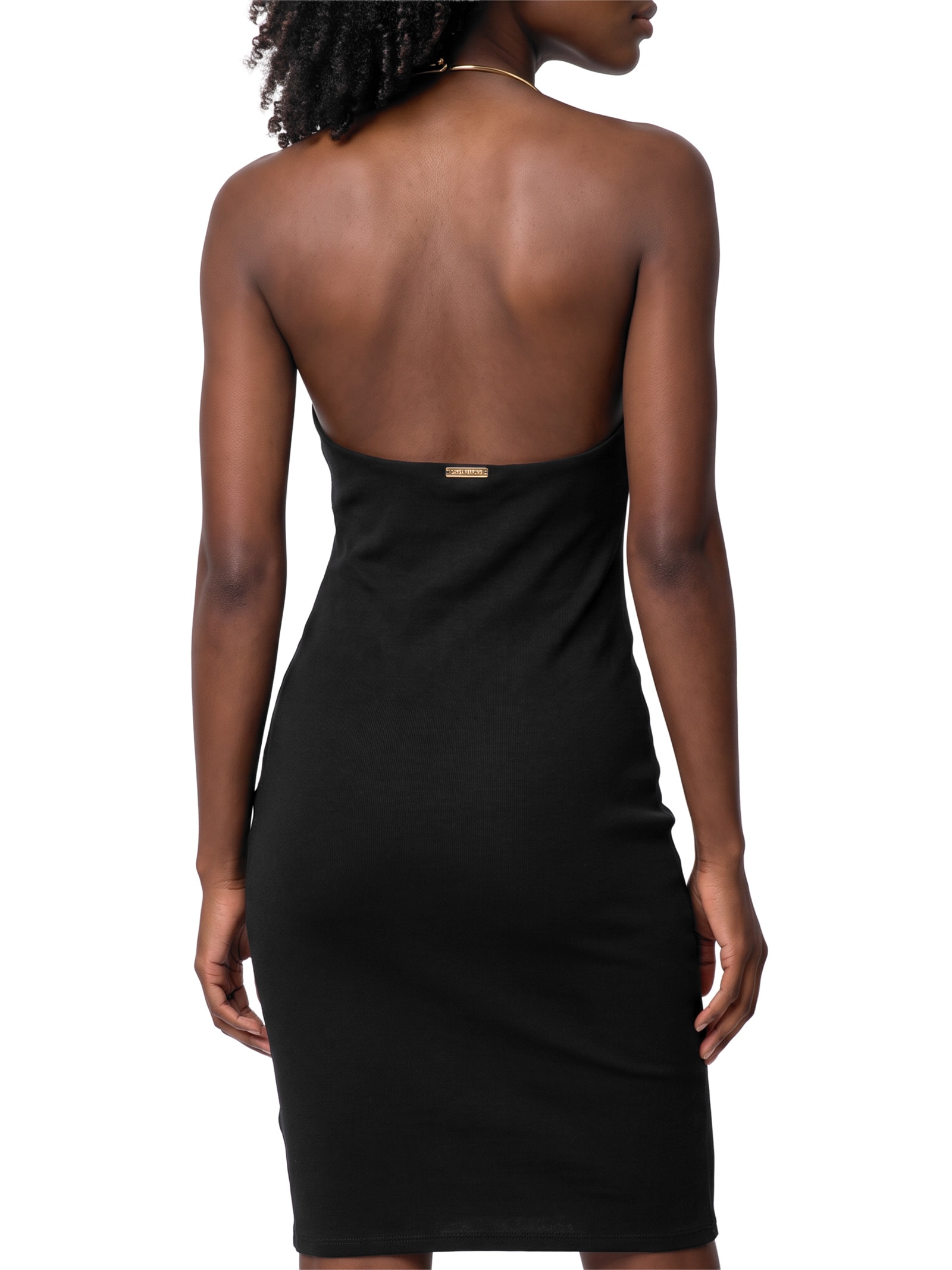 Vestido Curto Frente Única Malha Pesada Preto Lança Perfume