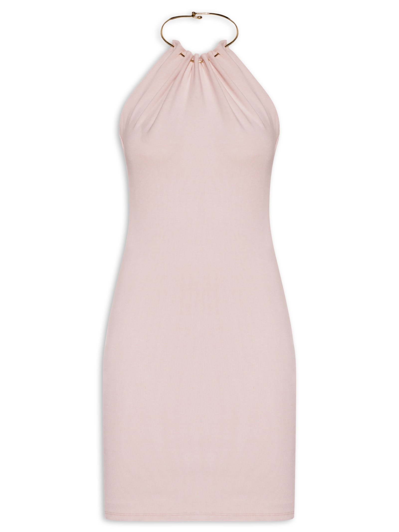 Vestido Curto Frente Única Malha Pesada Rosa Lança Perfume