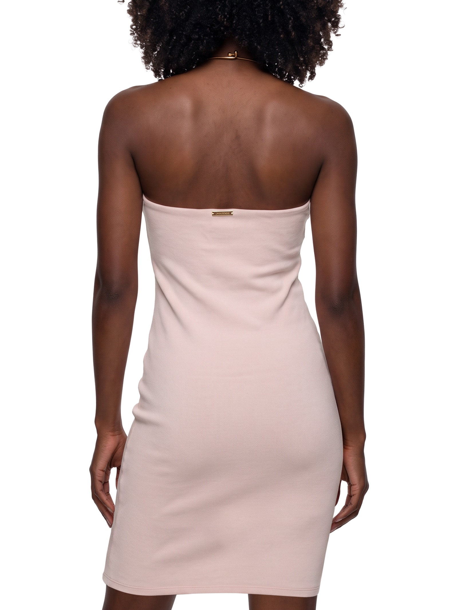 Vestido Curto Frente Única Malha Pesada Rosa Lança Perfume