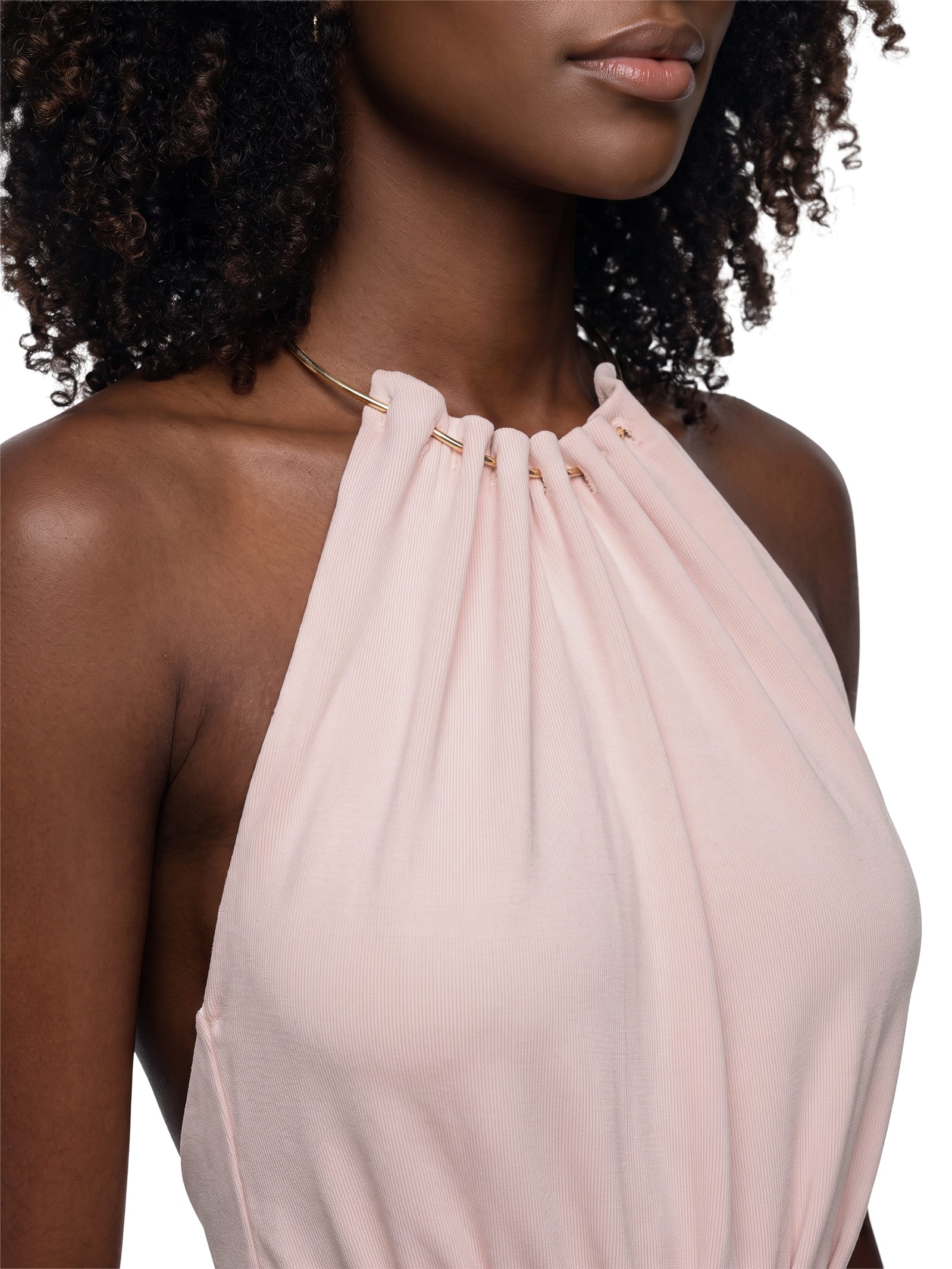 Vestido Curto Frente Única Malha Pesada Rosa Lança Perfume