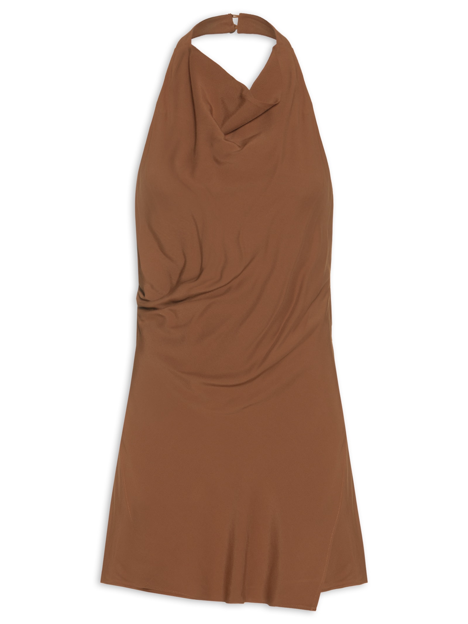 Vestido Curto Frente Única Marrom Farm