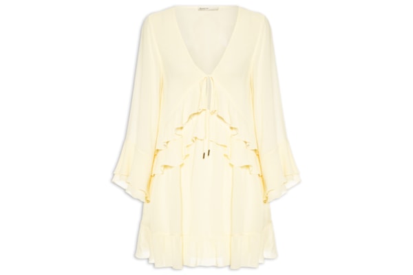 Vestido Curto GGT Babados - Amarelo