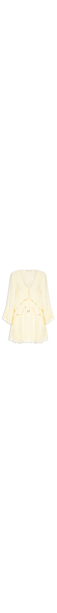 Vestido Curto GGT Babados - Amarelo