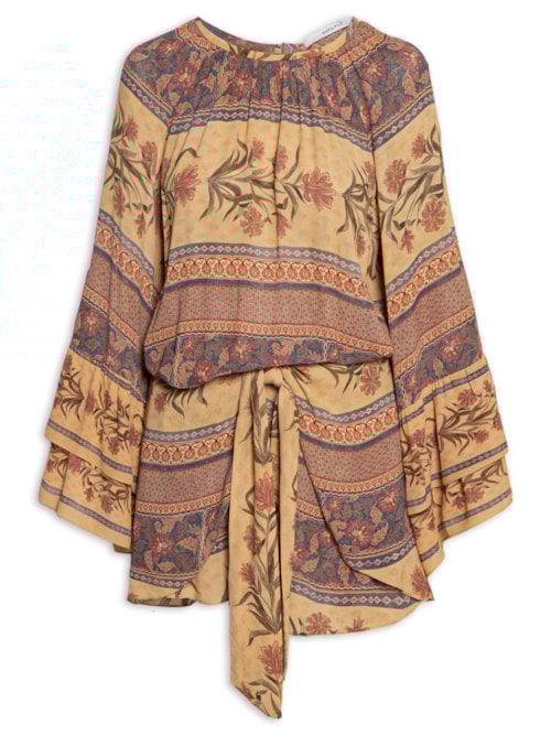 Vestido Curto Ggt Estampa Caramel – Amarelo