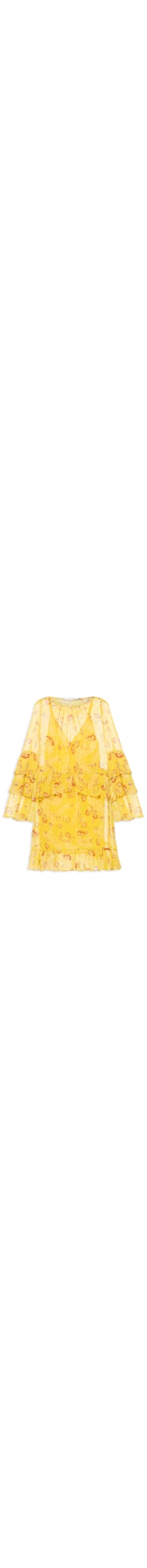 Vestido Curto GGT Estampa Daisy - Amarelo