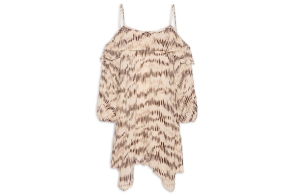 Vestido Curto GGT Estampa Echo - Bege