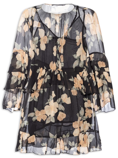 Vestido Curto Ggt Estampa Sunset – Preto