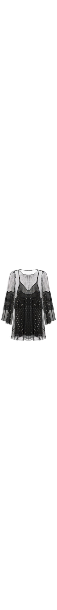 Vestido Curto GGT Lurex - Preto