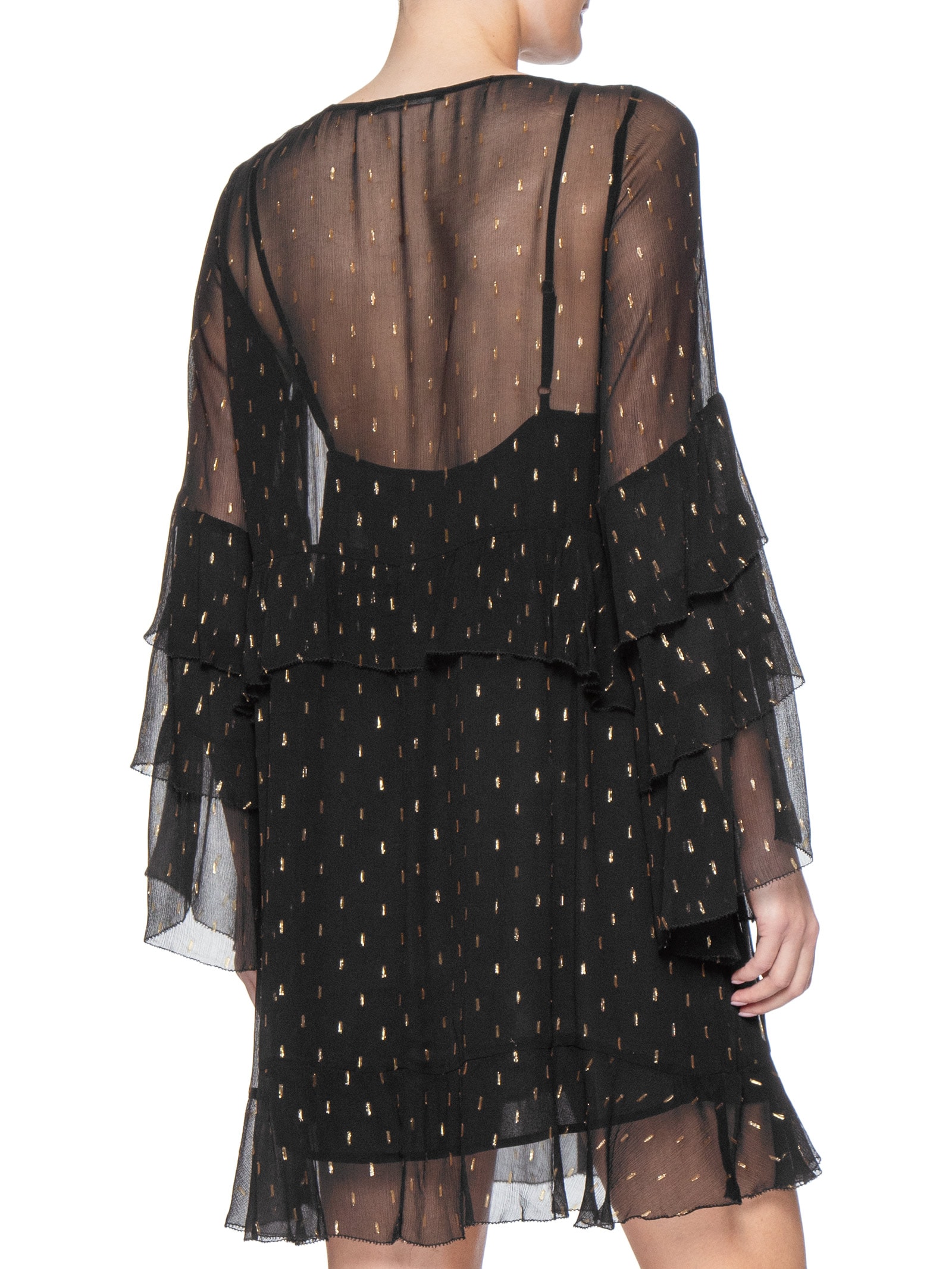 Vestido Curto GGT Lurex Preto Maria Filó