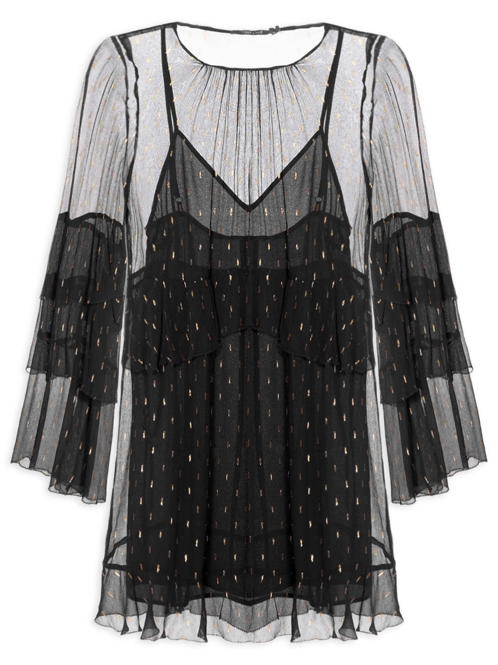 Vestido Curto GGT Lurex Preto Maria Filó