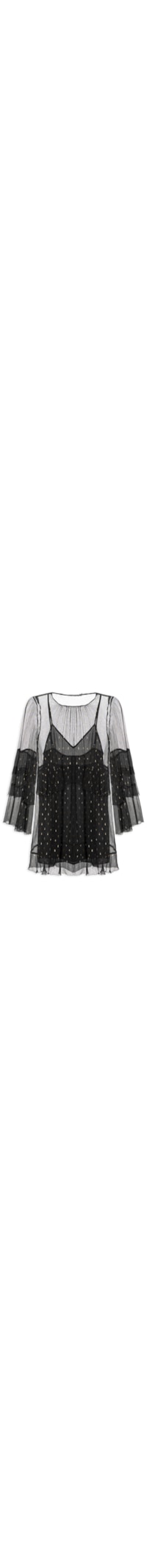 Vestido Curto GGT Lurex - Preto