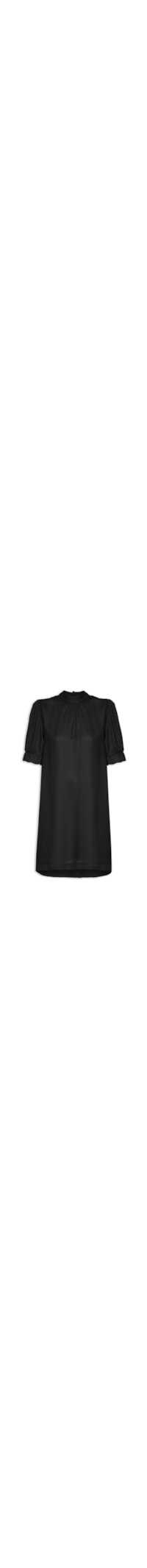 Vestido Curto Gola Alta - Preto