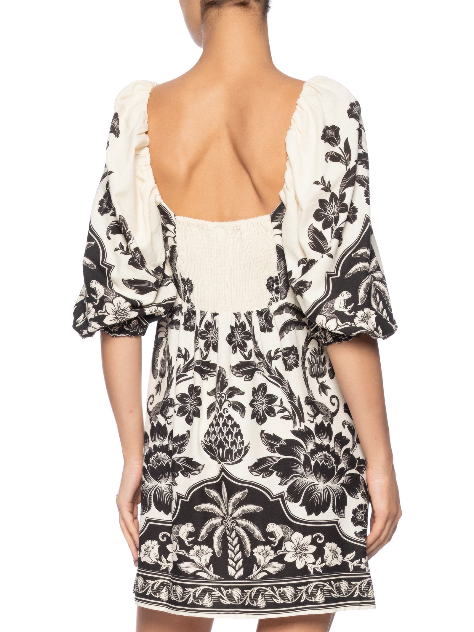 Vestido Curto Guanacaste E Branco Farm
