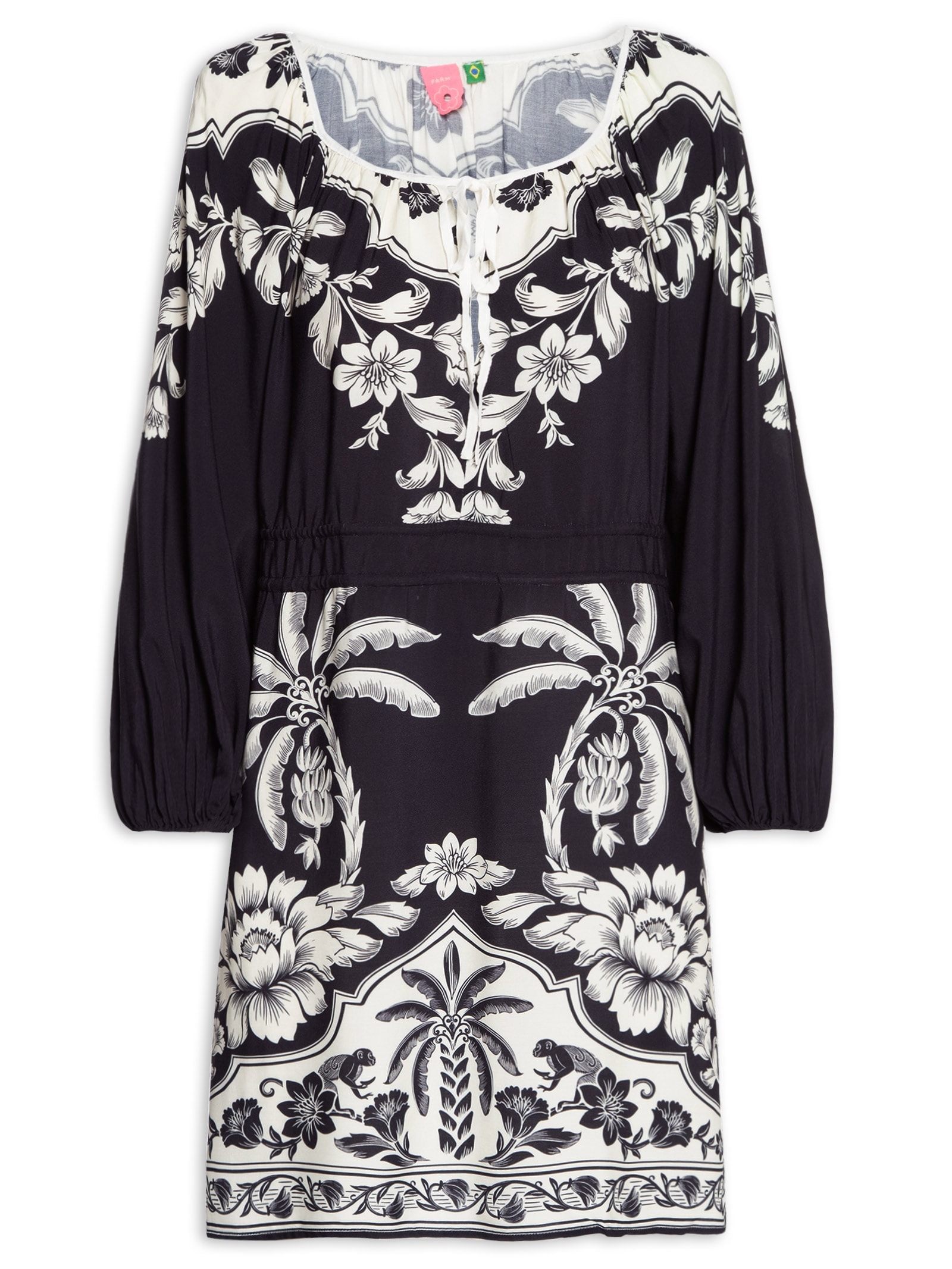 Vestido Curto Guanacaste Preto Farm