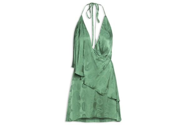 Vestido Curto Jacquard Conchas - Verde