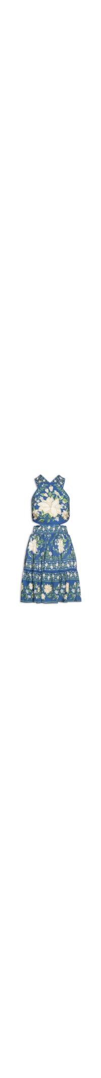 Vestido Curto Jardim de Azaleias – Azul