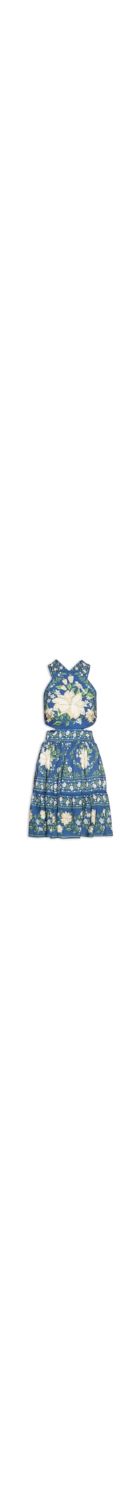 Vestido Curto Jardim de Azaleias – Azul