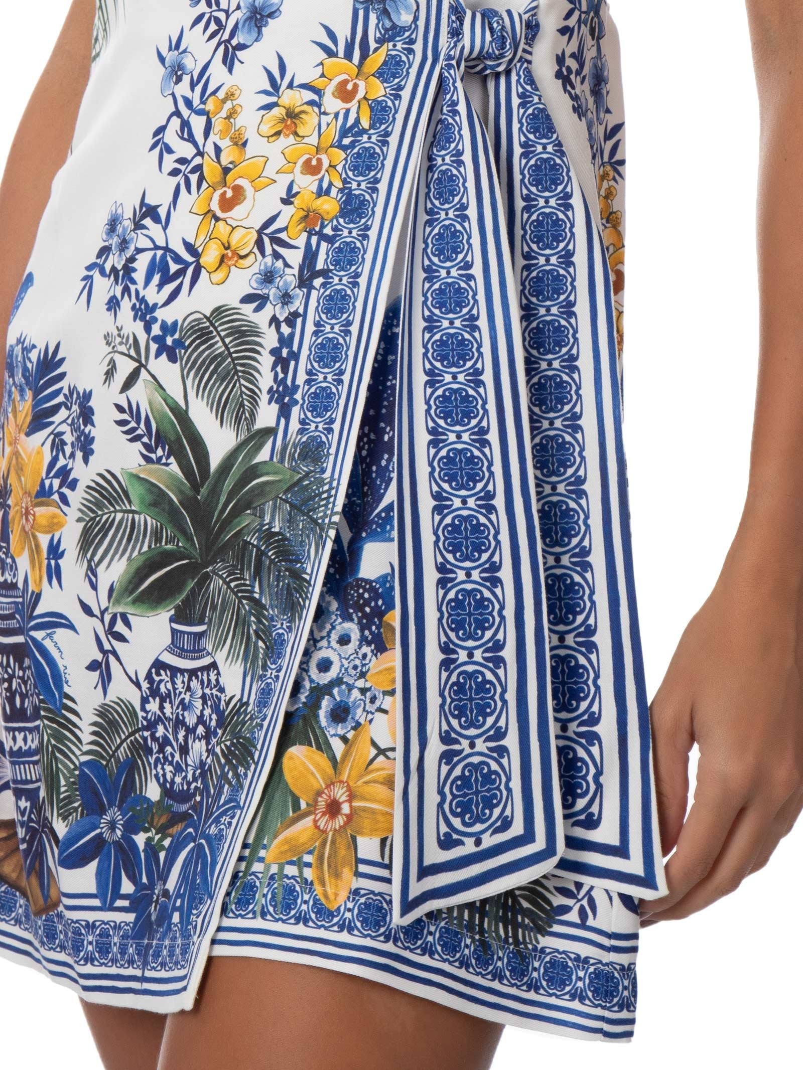 Vestido Curto Jardim Oriental Azul Farm