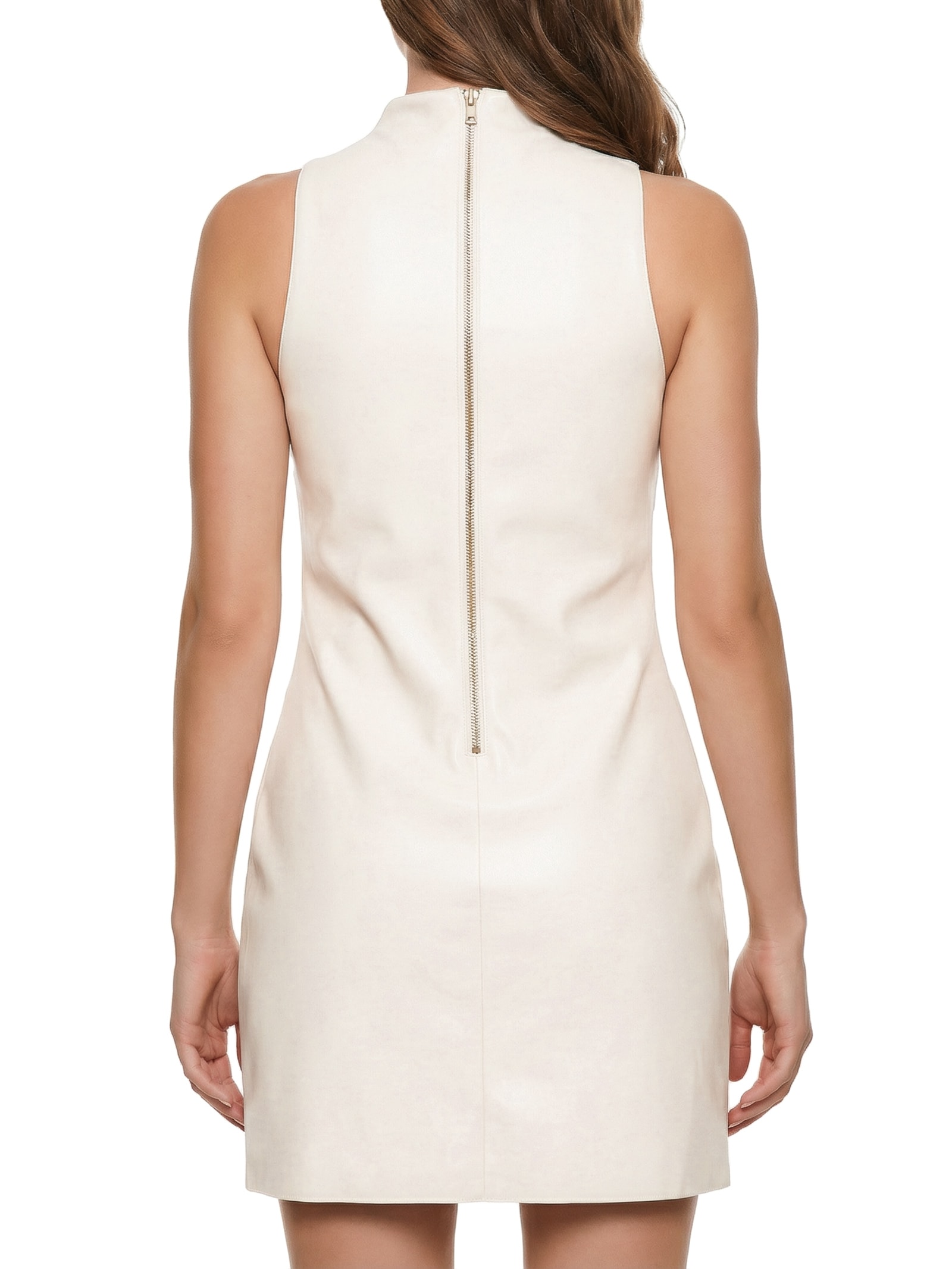 Vestido Curto Justo Sem Manga Off White My Favorite