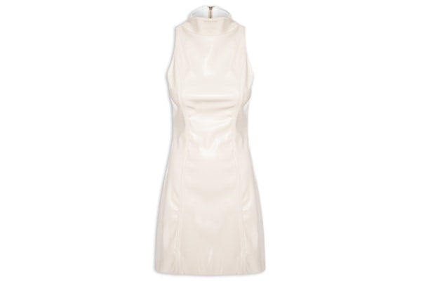 Vestido Curto Justo Sem Manga - Off White