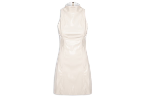 Vestido Curto Justo Sem Manga - Off White