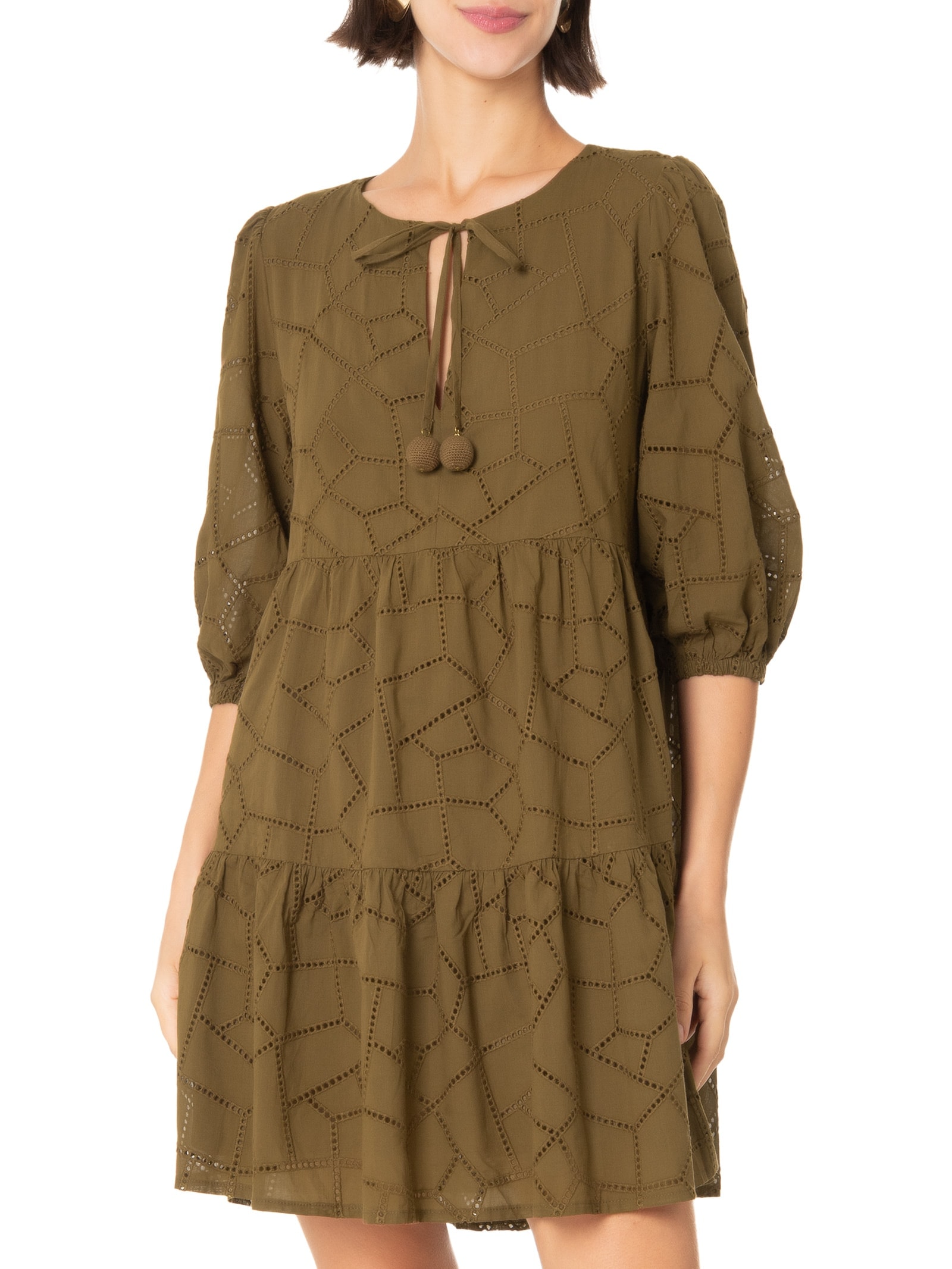 Vestido Curto Laise Arquitetura Verde Cantão