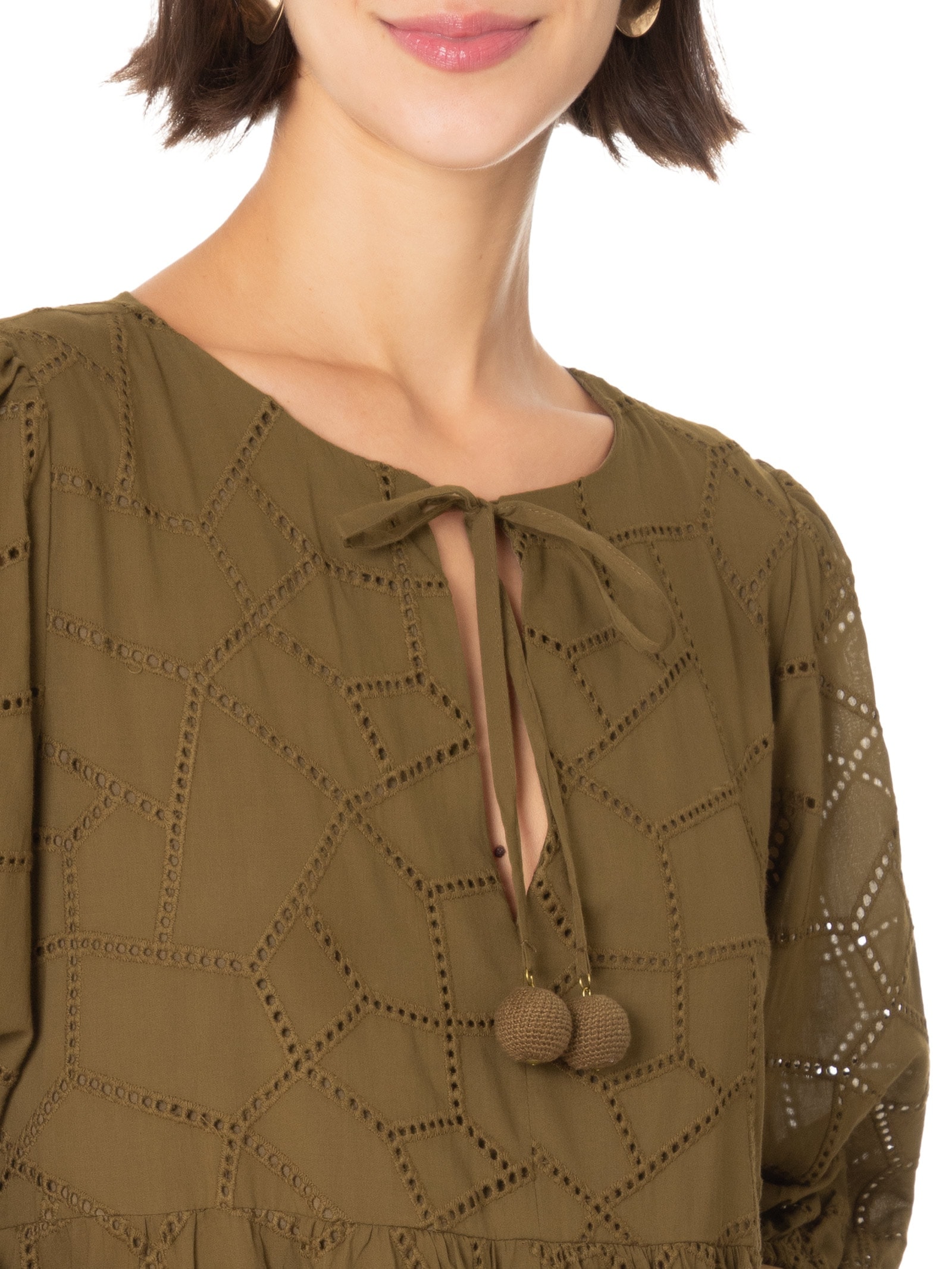 Vestido Curto Laise Arquitetura Verde Cantão