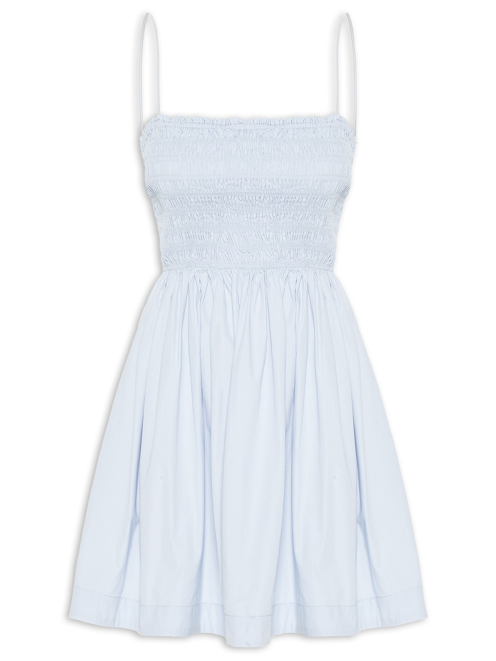 Vestido Curto Lastex Alcinhas Azul Farm