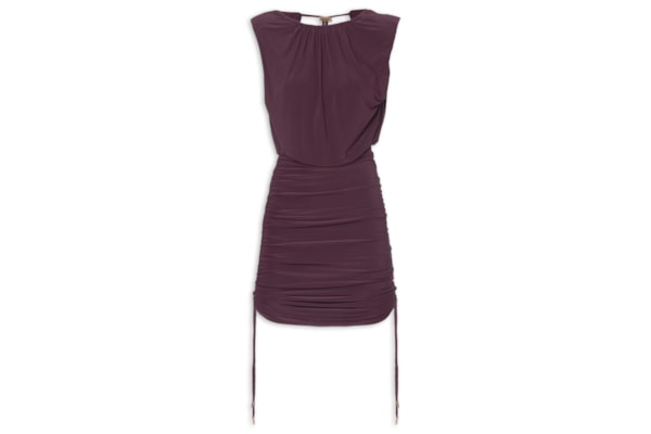 Vestido Curto Lateral Franzida - Vermelho
