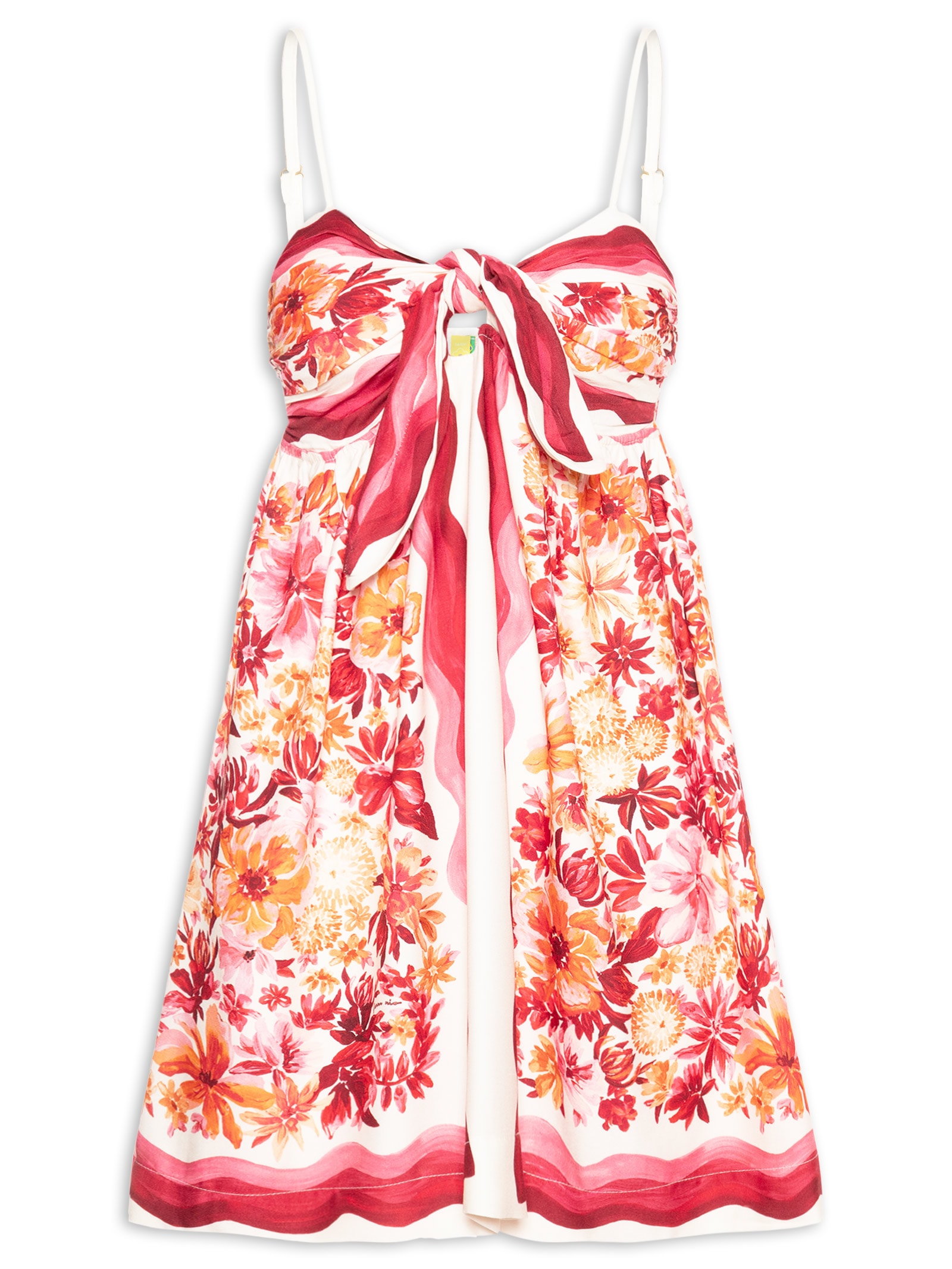 Vestido Curto Lenço Floraline – Vermelho Farm