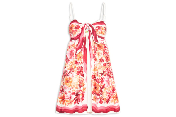 Vestido Curto Lenço Floraline – Vermelho