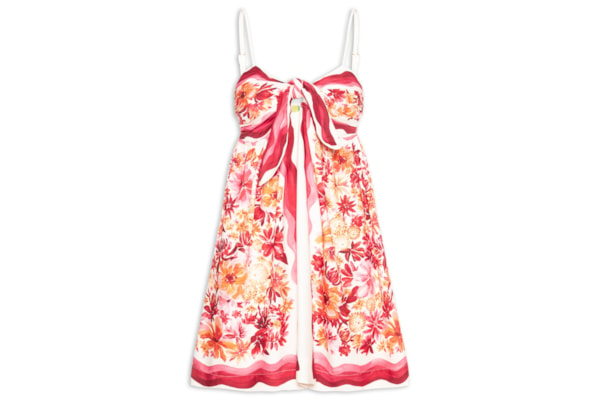 Vestido Curto Lenço Floraline – Vermelho