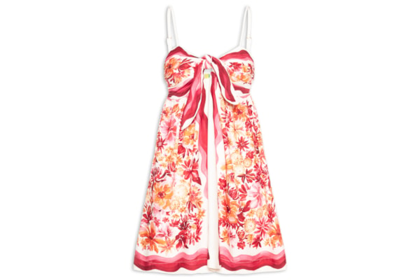 Vestido Curto Lenço Floraline – Vermelho
