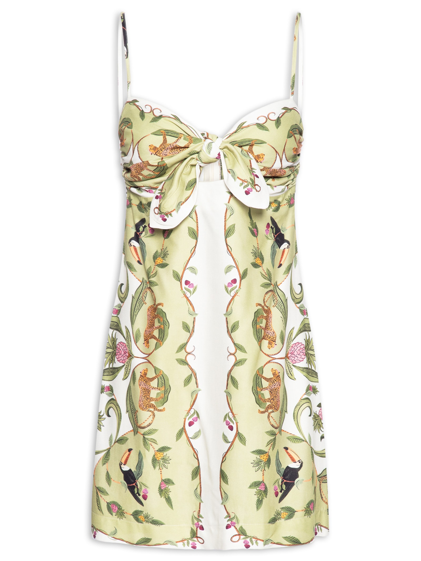 Vestido Curto Lenço Floresta Doce Branco Farm