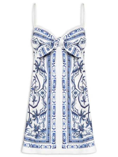 Vestido Curto Lenço Maravilha - Azul